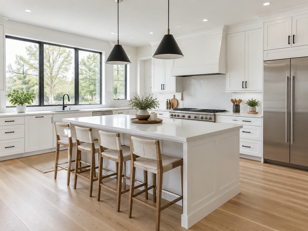 A bright, newly renovated kitchen